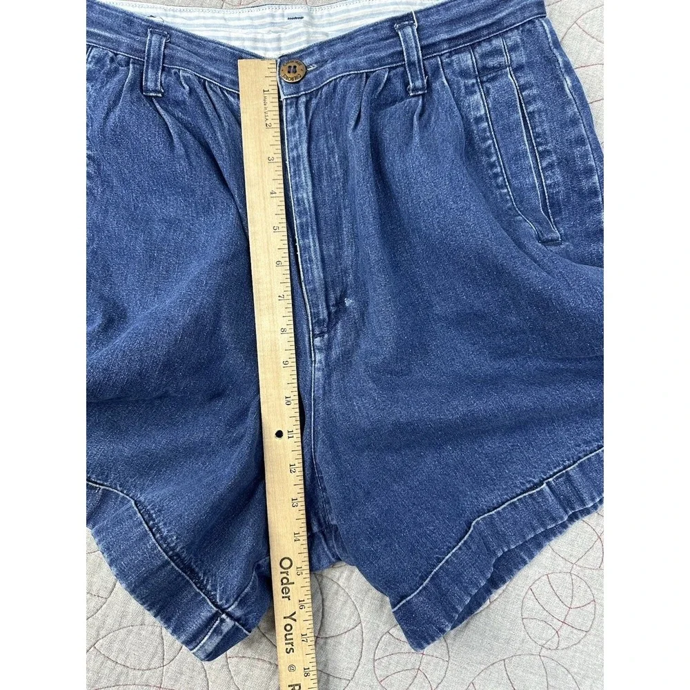 VTG Cherokee Baggy Denim Shorts Blue High Rise Pleated Vintage Mom Jean 90s / 14